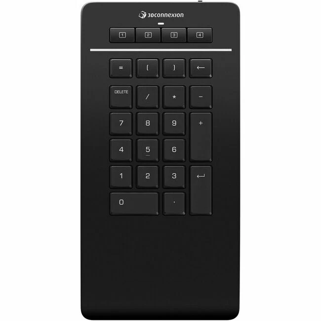 3Dconnexion Numpad Pro Keypad - Wireless Connectivity - Bluetooth - 2.40 GHz - USB Type C Interface - Notebook, Keyboard, Mouse - PC