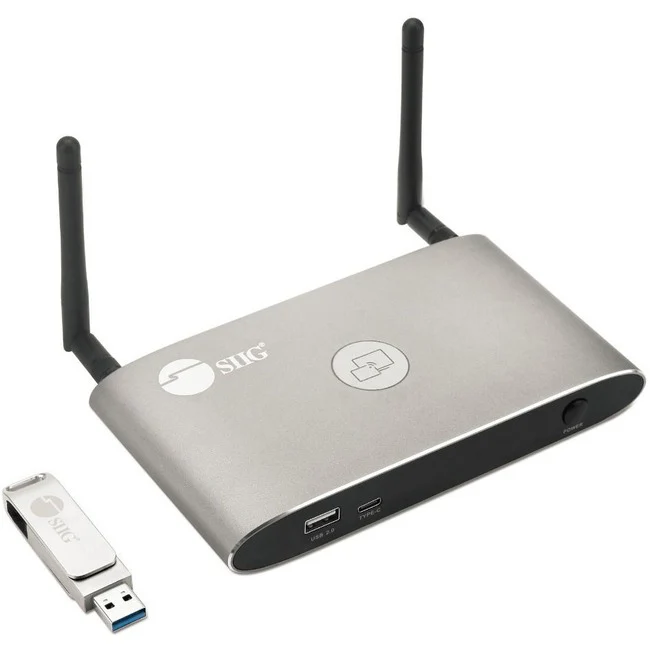 4K Dual View Wireless Media Presentation Switch Gateway - For Meetings & Boardroom Presentation - Supports Whiteboard & Annotations and Airplay - 3 Security Levels & 2 Routing Options