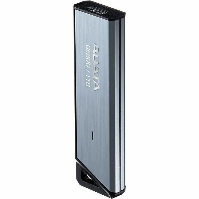 Adata Elite UE800 1TB USB 3.2 (Gen 2) Type C Flash Drive - 1 TB - USB 3.2 (Gen 2) Type C - 1000 MB/s Read Speed - 1000 MB/s Write Speed - Silver - 5 Year Warranty