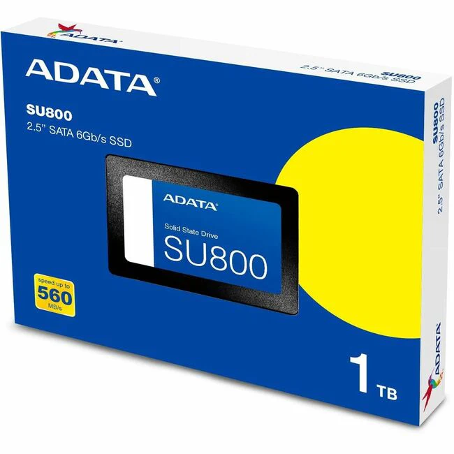 Adata Ultimate SU800 1 TB Solid State Drive - 2.5" Internal - SATA (SATA/600) - Black - Desktop PC, Notebook Device Supported - 560 MB/s Maximum Read Transfer Rate - 3 Year Warranty - Retail