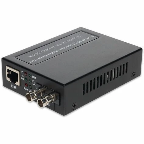 AddOn 10/100Base-TX(RJ-45) to 100Base-LX(ST) SMF 1310nm 20km POE Media Converter - 100% compatible and guaranteed to work