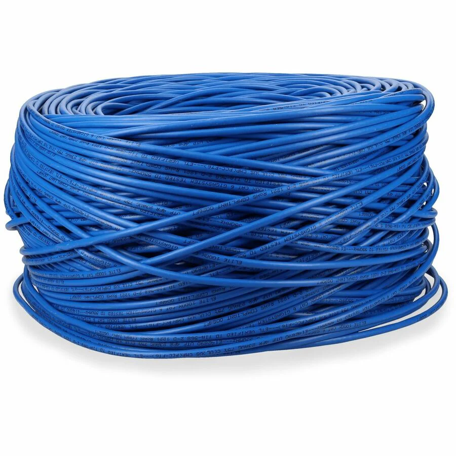 AddOn 1000ft Non-Terminated Blue Cat6 UTP Plenum Rated Copper Patch Cable