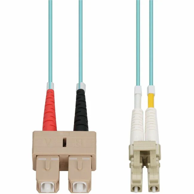AddOn 10m LC (Male) to SC (Male) Straight Aqua OM4 Duplex Plenum Fiber Patch Cable