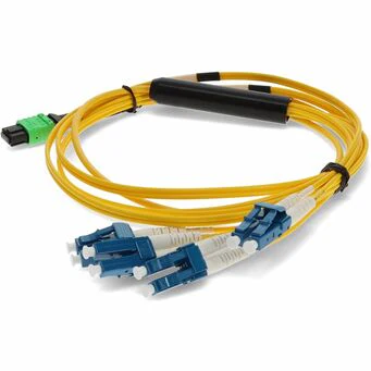 AddOn 1m MPO to 4xLC Duplex Fanout SMF Yellow Patch Cable For Juniper
