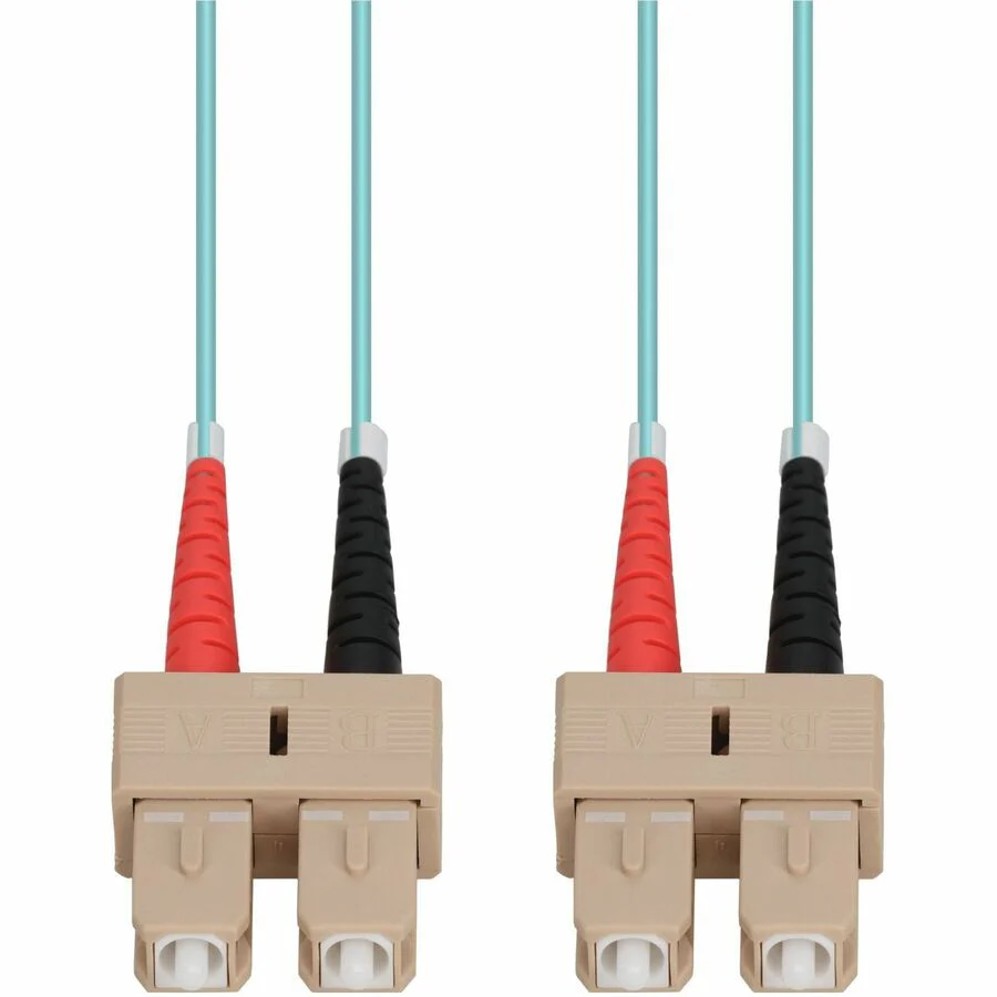 AddOn 40m SC (Male) to SC (Male) Straight Aqua OM4 Duplex Plenum Fiber Patch Cable