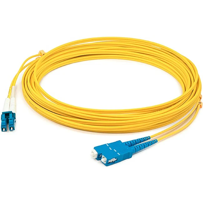 AddOn 43m LC (Male) to SC (Male) Straight Yellow OS2 Duplex Plenum Fiber Patch Cable
