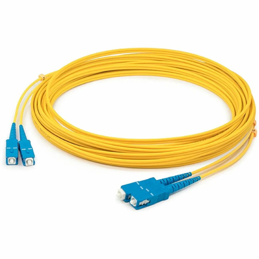 AddOn 68m SC (Male) to SC (Male) Straight Yellow OS2 Duplex Plenum Fiber Patch Cable