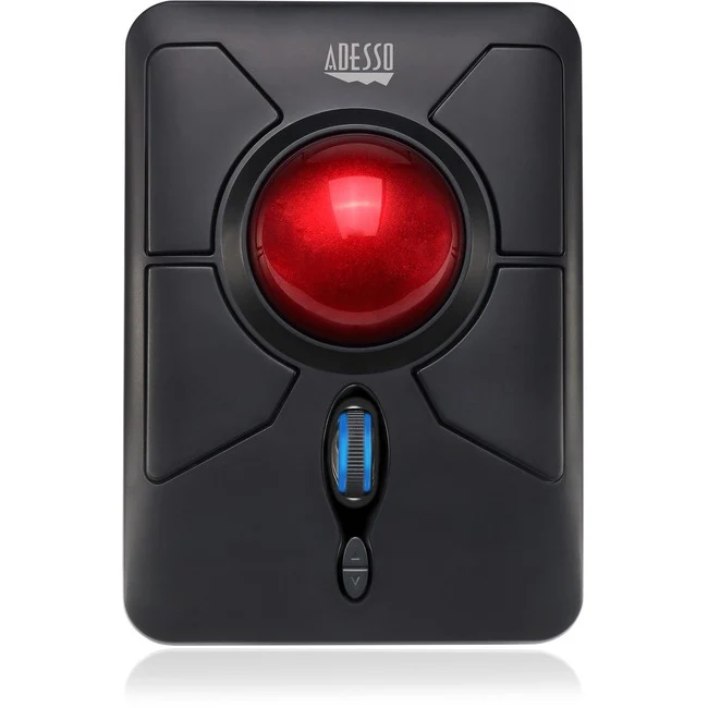 Adesso iMouse T50 - Wireless Programmable Ergonomic Trackball Mouse - Optical - Wireless - Radio Frequency - 2.40 GHz - Black - USB - 4800 dpi - Trackball, Scroll Wheel - 7 Button(s) - Symmetrical