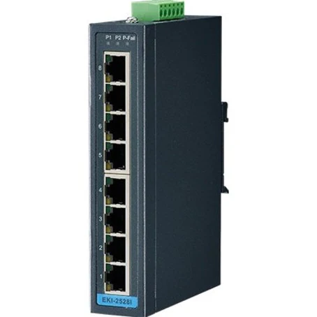 Advantech 8-Port Ethernet Switch w/ Wide Temp - 8 Ports - 2 Layer Supported - Twisted Pair - Wall Mountable, DIN Rail Mountable - 5 Year Limited Warranty