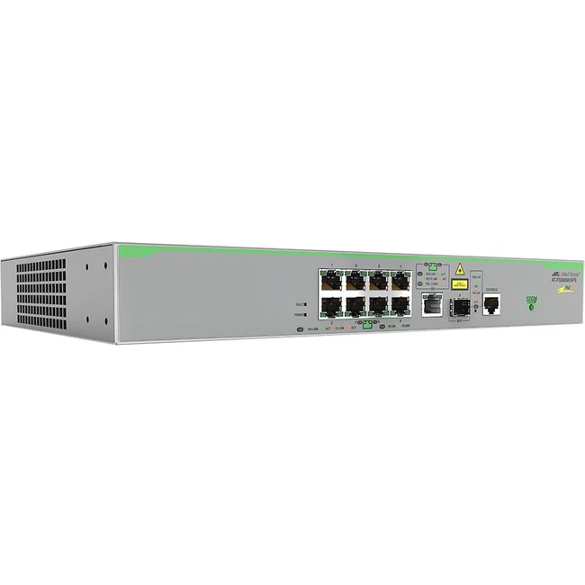 Allied Telesis FS980M/9PS Layer 3 Switch - 9 Ports - Manageable - Gigabit Ethernet - 1000Base-X - 3 Layer Supported - Modular - 1 SFP Slots - Optical Fiber, Twisted Pair - Wall Mountable