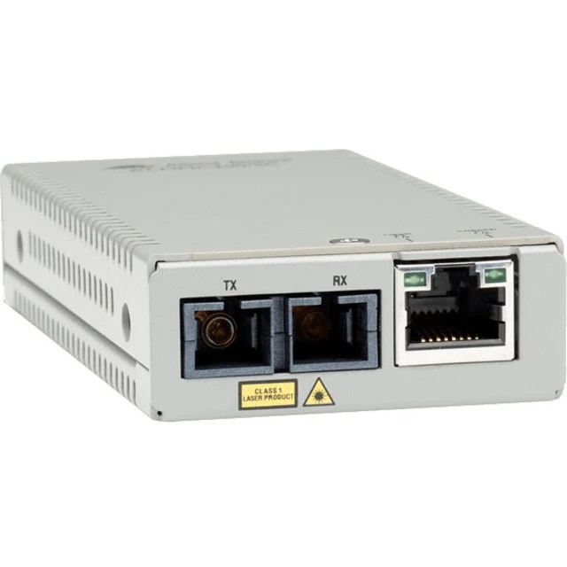 Allied Telesis MMC200/LC Transceiver/Media Converter - 1 x Network (RJ-45) - 1 x LC Ports - Multi-mode - Fast Ethernet - 10/100Base-TX, 100Base-FX - 1.24 Mile - AC Adapter - Wall Mountable, Rack-mountable - TAA Compliant