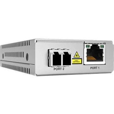 Allied Telesis MMC2000/LC Transceiver/Media Converter - 1 x Network (RJ-45) - 1 x LC Ports - Multi-mode - Gigabit Ethernet - 10/100/1000Base-T, 1000Base-SX - 1640.42 ft - AC Adapter - Wall Mountable, Rack-mountable - TAA Compliant