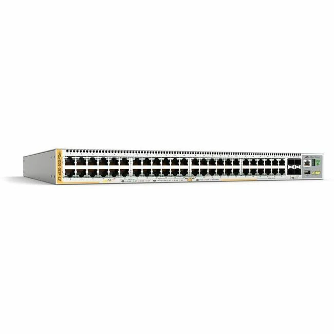 Allied Telesis x530-52GPXm Layer 3 Switch - 48 Ports - Gigabit Ethernet, 5 Gigabit Ethernet, 10 Gigabit Ethernet - 10/100/1000Base-T, 5GBase-T, 10GBase-X - Modular - 88 W Power Consumption - 740 W PoE Budget - Optical Fiber, Twisted Pair - PoE Ports - Rac
