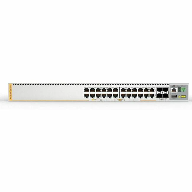 Allied Telesis x530L-28GPX Layer 3 Switch - 24 Ports - Manageable - Gigabit Ethernet, 10 Gigabit Ethernet - 10/100/1000Base-T, 10GBase-X - 3 Layer Supported - Modular - 70 W Power Consumption - 740 W PoE Budget - Twisted Pair, Optical Fiber - PoE Ports -