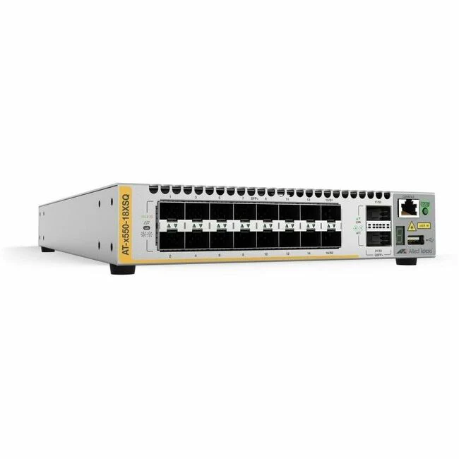 Allied Telesis x550-18XSQ Layer 3 Switch - Manageable - 10 Gigabit Ethernet, 40 Gigabit Ethernet - 10GBase-X, 40GBase-X - 3 Layer Supported - Modular - 111 W Power Consumption - Optical Fiber - Rack-mountable