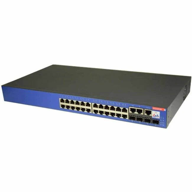 Amer Networks 22 port + 4 port 1000Base-T/SFP Gigabit Managed Layer 2 Switch SS2GR26i - 26 Ports - Manageable - Gigabit Ethernet, Fast Ethernet - 10/100/1000Base-T - 2 Layer Supported - 4 SFP Slots - PoE Ports - 1U High - Rack-mountable, Desktop