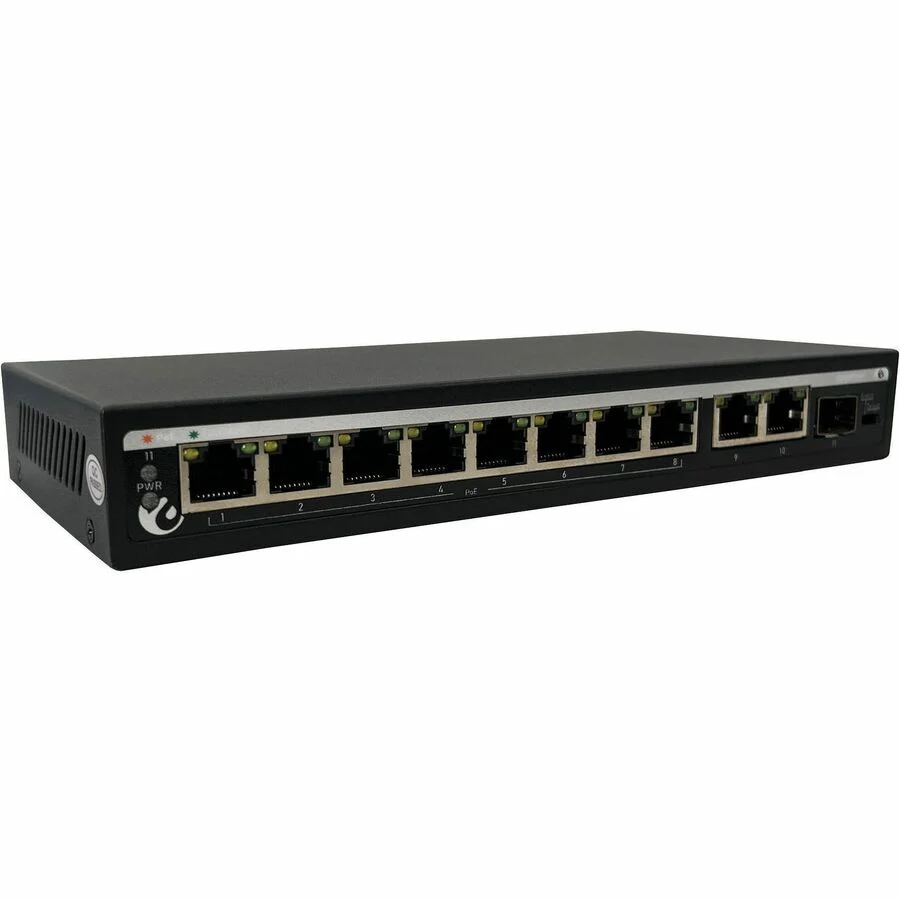 Amer SG8P2GF Ethernet Switch - 10 Ports - Manageable - Gigabit Ethernet - 10/100/1000Base-T, 1000Base-X - 3 Layer Supported - Modular - 1 SFP Slots - 96 W PoE Budget - Twisted Pair, Optical Fiber - PoE Ports - Compact