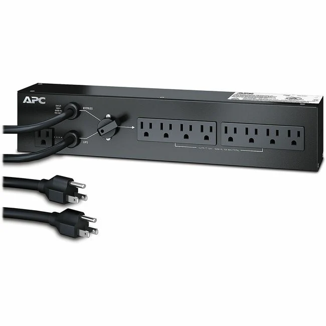 APC by Schneider Electric 8-Outlets 1.5kVA PDU - NEMA 5-15P - 8 x NEMA 5-15R - 120 V - 1500 W - 8 ft Cord Length - 2U - Rack-mountable