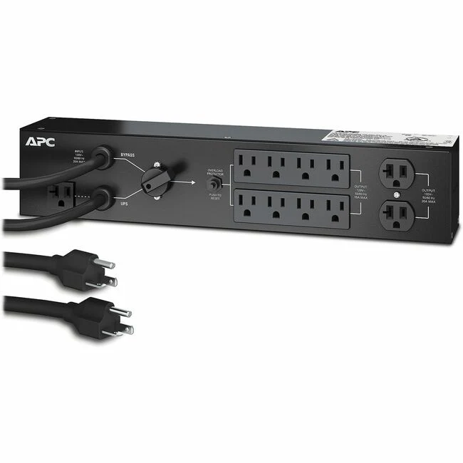 APC by Schneider Electric 8-Outlets 2.2kVA PDU - NEMA 5-20P - 2 x NEMA 5-20R, 6 x NEMA 5-15R - 120 V - 2200 W - Overload Protection - 8 ft Cord Length - 2U - Rack-mountable