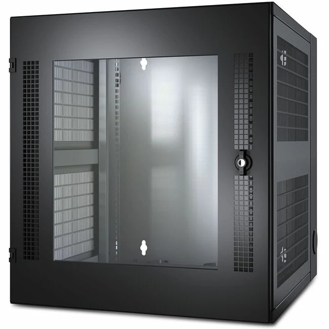 APC by Schneider Electric NetShelter WX 13U w/Threaded Hole Vertical Mounting Rail Glass Front Door Black