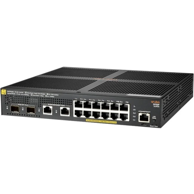 Aruba 2930F 12G PoE+ 2G/2SFP+ Switch - 16 Ports - Manageable - 3 Layer Supported - Modular - 170 W Power Consumption - Twisted Pair, Optical Fiber - Rack-mountable - Lifetime Limited Warranty