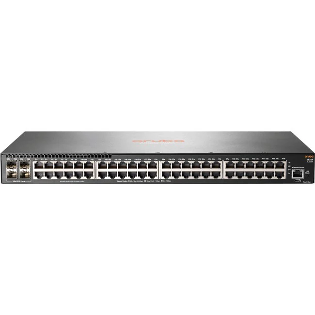 Aruba 2930F 48G 4SFP Switch - 48 Ports - Manageable - Gigabit Ethernet - 10/100/1000Base-T, 100/1000Base-X - 3 Layer Supported - Modular - 4 SFP Slots - 46.60 W Power Consumption - Twisted Pair, Optical Fiber - 1U High - Rack-mountable