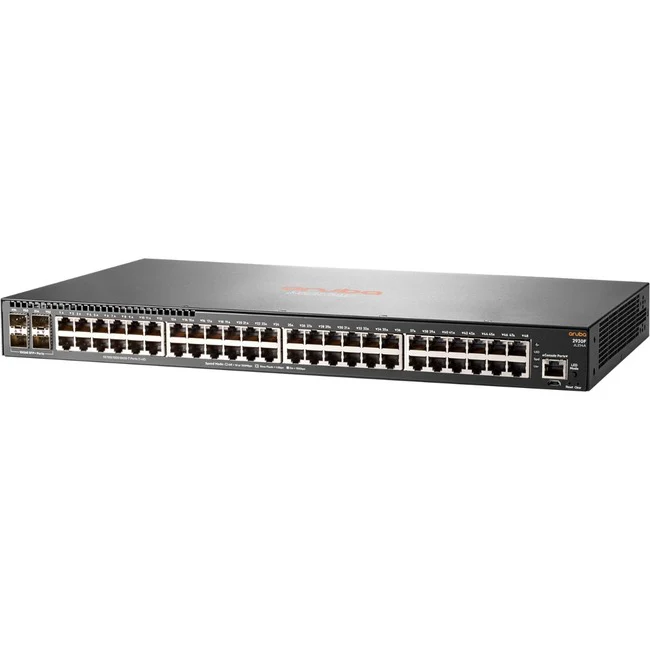 Aruba 2930F 48G 4SFP+ Switch - 48 Ports - Manageable - Gigabit Ethernet, 10 Gigabit Ethernet - 10GBase-X, 10/100/1000Base-T - 3 Layer Supported - Modular - 46.60 W Power Consumption - Twisted Pair, Optical Fiber - 1U High - Rack-mountable