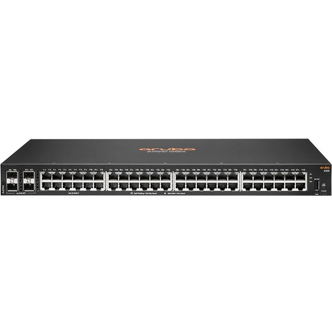 Aruba 6100 48G 4SFP+ Switch - 48 Ports - 3 Layer Supported - Modular - 44.20 W Power Consumption - Twisted Pair, Optical Fiber - 1U High - Rack-mountable, Wall Mountable