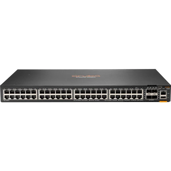 Aruba 6200F 48G 4SFP+ Switch - 48 Ports - Manageable - 2 Layer Supported - Modular - 68 W Power Consumption - Twisted Pair, Optical Fiber - 1U High - Rack-mountable