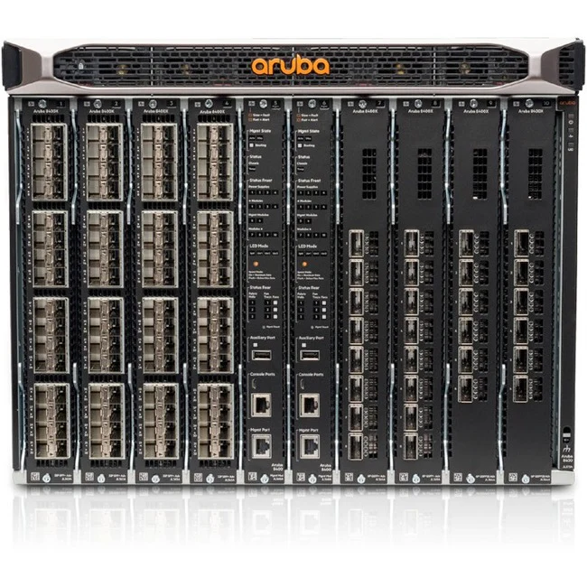 Aruba 8400 8-slot Chassis - Manageable - 3 Layer Supported - Modular - Optical Fiber - 8U High - Rack-mountable, Rail-mountable, Surface Mount