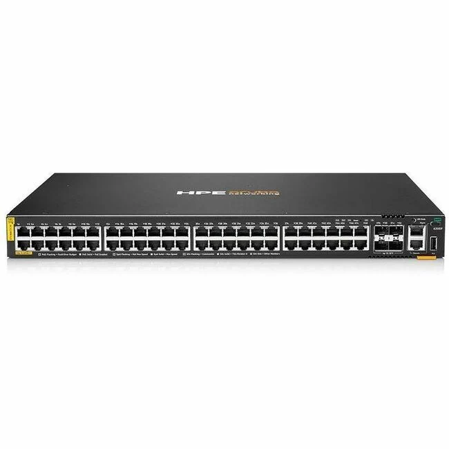 Aruba CX 6200 Ethernet Switch - 48 Ports - Manageable - Gigabit Ethernet - 10/100/1000Base-T, 1000Base-X - 3 Layer Supported - Modular - 4 SFP Slots - 76 W Power Consumption - 740 W PoE Budget - Optical Fiber, Twisted Pair - PoE Ports - 1U High - Rack-mou