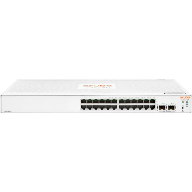 Aruba Instant On 1830 24G 2SFP Switch - 24 Ports - Manageable - Gigabit Ethernet - 10/100/1000Base-T, 100/1000Base-X - 2 Layer Supported - Modular - 2 SFP Slots - 7.80 W Power Consumption - Twisted Pair, Optical Fiber - Rack-mountable, Cabinet Mount, Tabl