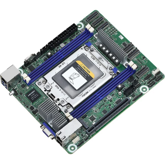 ASRock ROMED4ID-2T Desktop Motherboard - AMD Chipset - Socket SP3 - Proprietary Form Factor - EPYC Processor Supported - 256 GB DDR4 SDRAM Maximum RAM - DIMM, RDIMM, LRDIMM, NVDIMM - 4 x Memory Slots - Gigabit Ethernet - 16 x SATA Interfaces