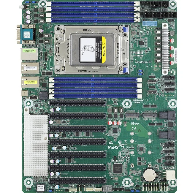 ASRock Server Motherboard - AMD Chipset - Socket LGA-4094 - ATX - EPYC Processor Supported - 256 GB - DIMM, RDIMM, LRDIMM - 8 x Memory Slots - 10 x SATA Interfaces