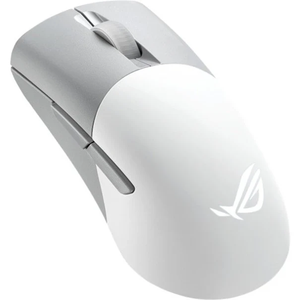 Asus ROG Keris Wireless Gaming Mouse - Optical - Cable/Wireless - Bluetooth/Radio Frequency - 2.40 GHz - Rechargeable - White - 1 Pack - USB 2.0 Type A - 36000 dpi