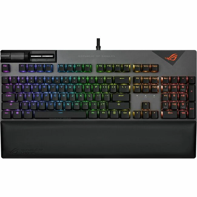 Asus ROG Strix Flare II Gaming Keyboard - Cable Connectivity - USB 2.0 Type A Interface - RGB LED Volume Control, Windows Lock Key Hot Key(s) - PC - Mechanical Keyswitch - Black