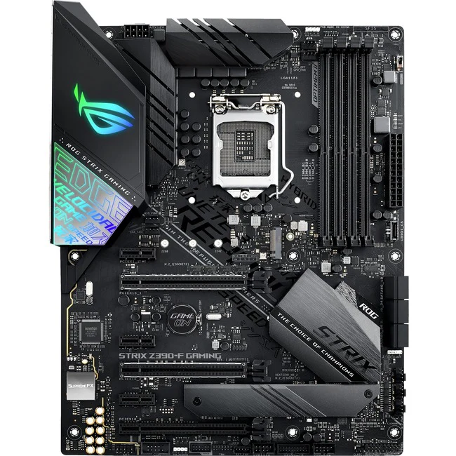 Asus ROG Strix Z390-F GAMING Desktop Motherboard - Intel Z390 Chipset - Socket H4 LGA-1151 - Intel Optane Memory Ready - ATX - 64 GB DDR4 SDRAM Maximum RAM - UDIMM, DIMM - 4 x Memory Slots - Gigabit Ethernet - HDMI - DisplayPort - 6 x SATA Interfaces