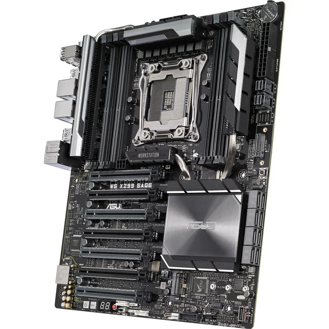 Asus WS X299 SAGE Workstation Motherboard - Intel X299 Chipset - Socket R4 LGA-2066 - Intel Optane Memory Ready - SSI CEB - Core X-Series Processor Supported - 128 GB DDR4 SDRAM Maximum RAM - UDIMM, DIMM - 8 x Memory Slots - Gigabit Ethernet - 8 x SATA In