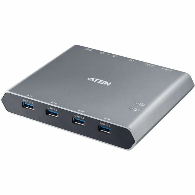 ATEN 2-Port 4K DisplayPort USB-C KVM Dock Switch with Power Pass-through - 2 Computer(s) - 1 Local User(s) - 4K - 3840 x 2160 - 6 x USB - 1 x DisplayPort