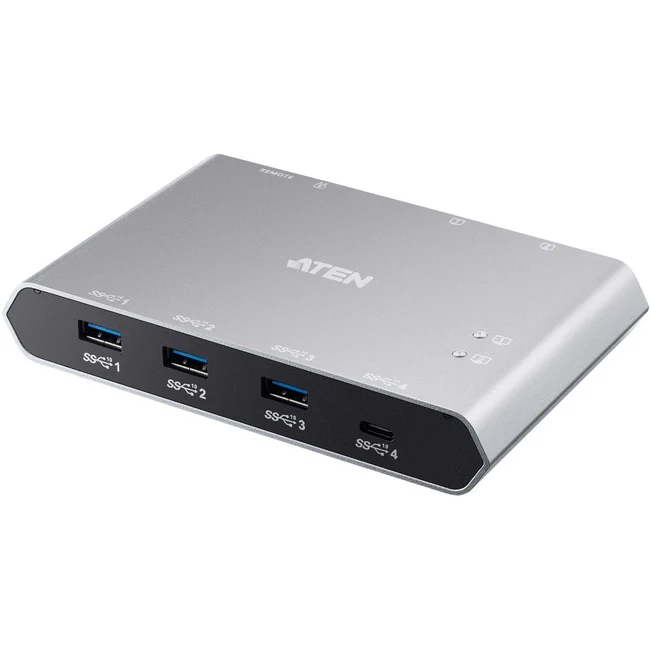 ATEN 2-Port USB-C Gen 2 Sharing Switch with Power Pass-through - USB 3.1 (Gen 2) Type C - External - 4 USB Port(s) - Mac, PC
