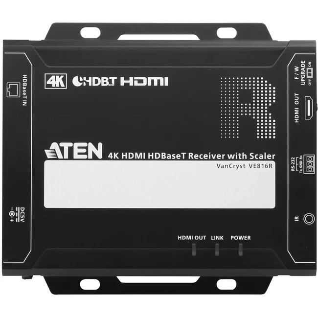 ATEN 4K HDMI HDBaseT Receiver with Scaler-TAA Compliant - 1 Output Device - 492.13 ft Range - 1 x Network (RJ-45) - 1 x HDMI Out - 4K - 4096 x 2160 - Twisted Pair - Category 6a - Rack-mountable