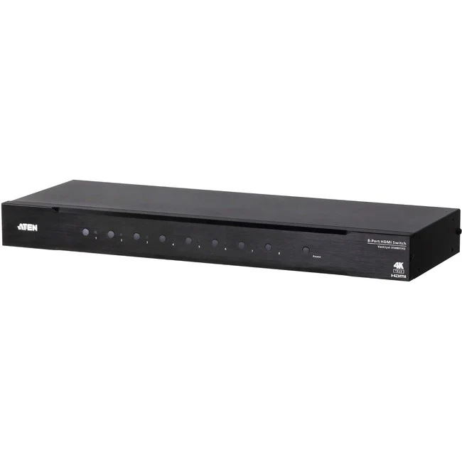 ATEN 8-Port True 4K HDMI Switch-TAA Compliant - 4096 x 2160 - 4K - 8 x 1 - Display, Set-top Box, Blu-ray Disc Player, DVD Player, Computer - 1 x HDMI Out