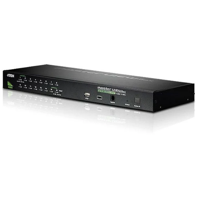 Aten CS1716A 16-Port PS/2 USB KVM Switch-TAA Compliant - 16 x 1 - 16 x SPHD-15 Keyboard/Mouse/Video - 1U - Rack-mountable