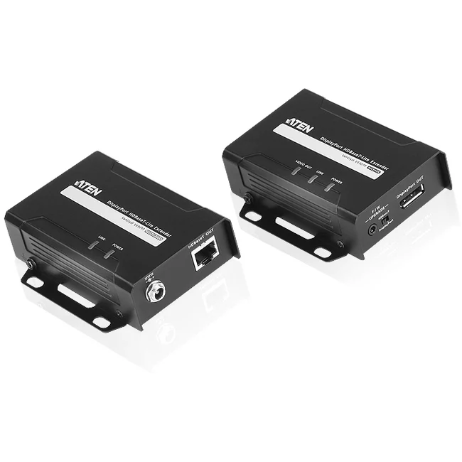 ATEN DisplayPort HDBaseT-Lite Extender (4K@40m; 1080p@70m)-TAA Compliant - 1 Input Device - 1 Output Device - 229.66 ft Range - 2 x Network (RJ-45) - DisplayPort - 4K - 4096 x 2160 - Twisted Pair - Category 6a - Rack-mountable