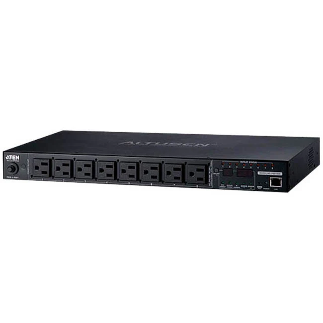 ATEN eco PDU PE6208G 8-Outlets PDU - Network (RJ-45) - 1U - Rack-mountable