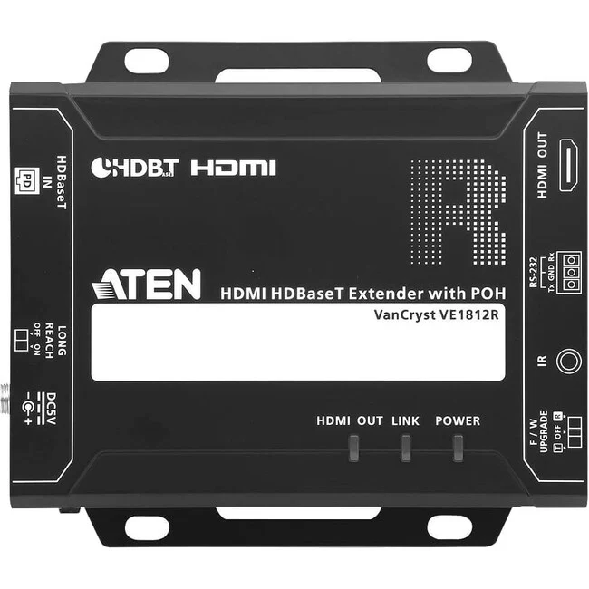 ATEN HDMI HDBaseT Receiver with POH (4K@100m) (HDBaseT Class A)-TAA Compliant - 1 Output Device - 492.13 ft Range - 1 x Network (RJ-45) - 1 x HDMI Out - 4K - 4096 x 2160 - Twisted Pair - Category 6a - Rack-mountable