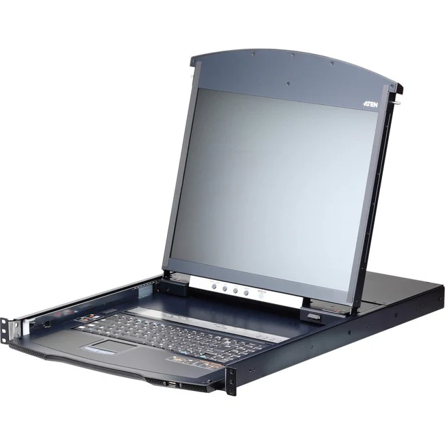 ATEN KL1108VN Cat 5 Dual Rail LCD KVM Over IP Switch With a Rack Mount Kit-TAA Compliant - 8 Computer(s) - 19" LCD - WUXGA - 1920 x 1200 - 14 x Network (RJ-45) - 2 x USB - 1 x DVI - 1 x VGA - Keyboard - TouchPad - 1U High - Mac, PC, Linux, Sun - Metal
