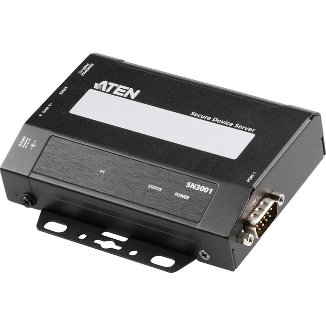 ATEN SN3001 1-Port RS-232 Secure Device Server - Twisted Pair - 1 x Network (RJ-45) - 1 x Serial Port - 10/100Base-TX - Fast Ethernet - Desktop, Wall Mountable, DIN Rail Mountable, Rack-mountable