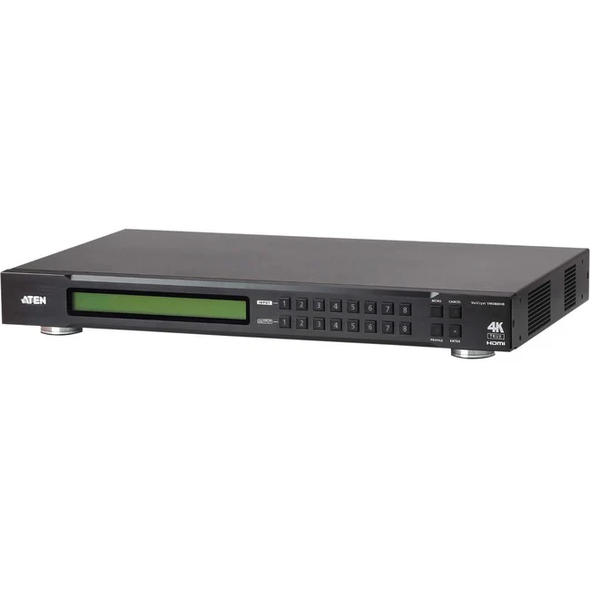 ATEN VM0808HB 8 x 8 True 4K HDMI Matrix Switch-TAA Compliant - 4096 x 2160 - 4K - 8 x 8 - Display, Computer - 8 x HDMI Out