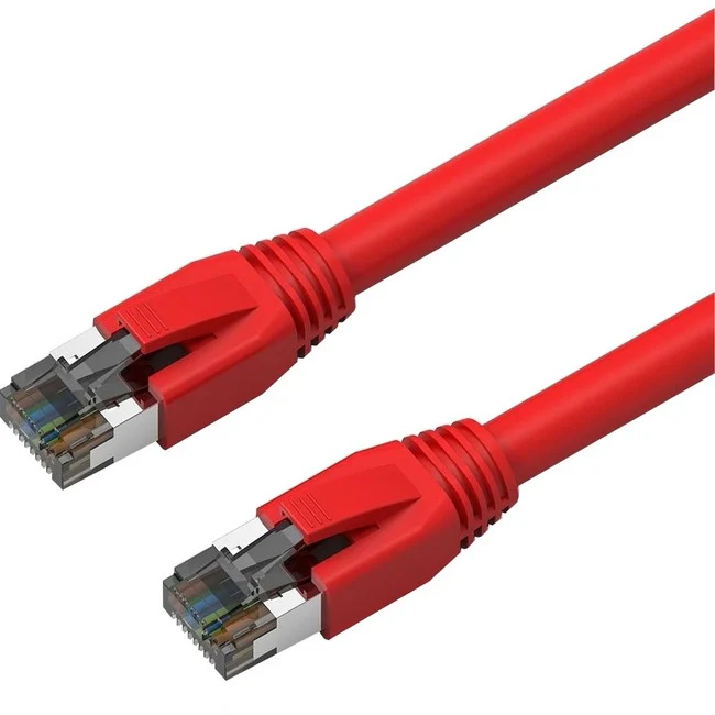 Axiom 3FT  CAT8 2000mhz S/FTP Shielded Patch Cable Snagless Boot (Red)